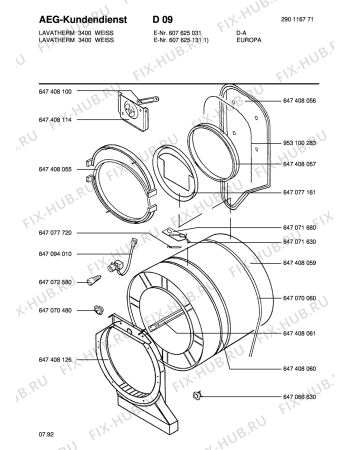 Взрыв-схема стиральной машины Aeg LTH3400-W - Схема узла Section2