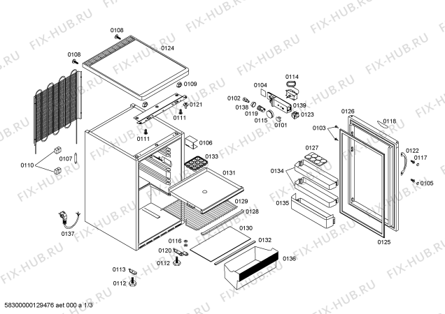 Схема №1 P1KTC1400S с изображением Дверь для холодильной камеры Bosch 00244662