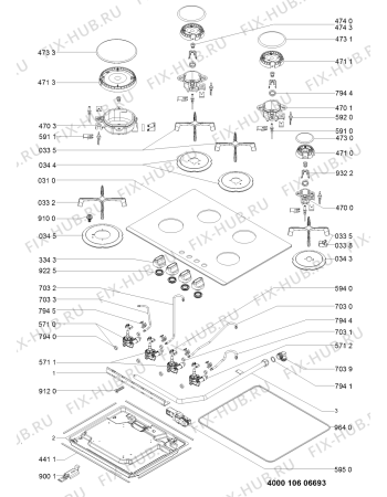 Схема №1 PGV400TR с изображением Втулка для электропечи Whirlpool 481010606686