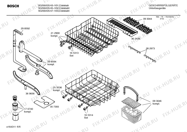 Схема №3 SGI56A35 с изображением Инструкция по эксплуатации для посудомойки Bosch 00589080