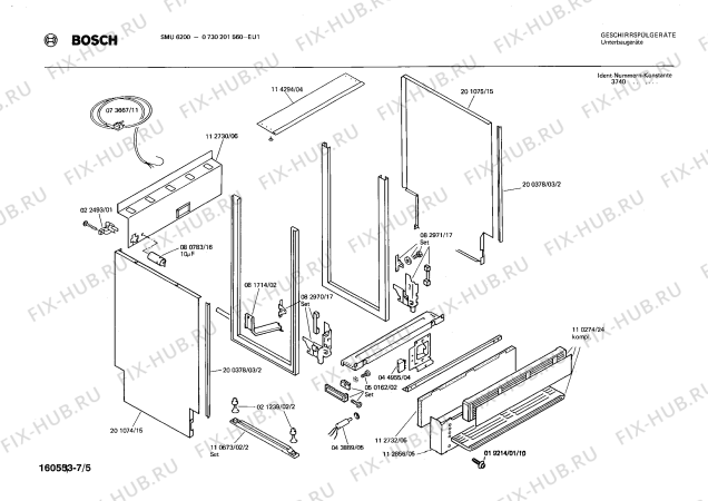 Взрыв-схема посудомоечной машины Bosch 0730201560 SMU6200 - Схема узла 05