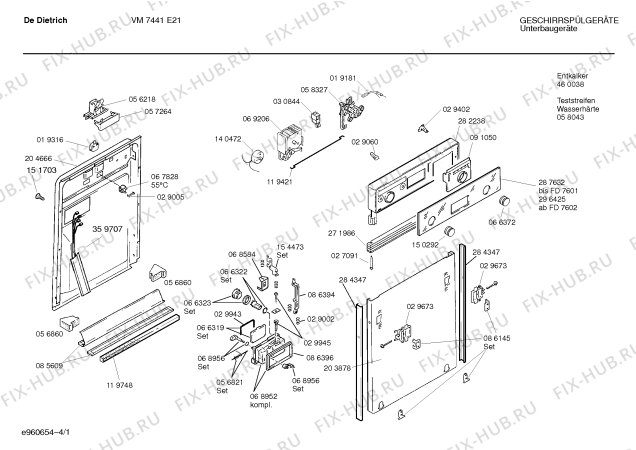 Схема №2 SPIDDC2FF с изображением Панель для посудомойки Bosch 00296425