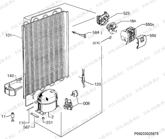 Взрыв-схема холодильника Electrolux ERA39375X - Схема узла Cooling system 017