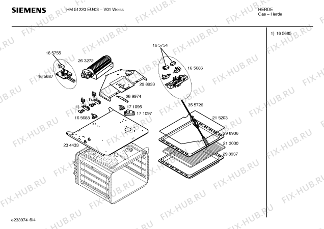 Схема №3 HM51220EU с изображением Инструкция по эксплуатации для плиты (духовки) Siemens 00529584