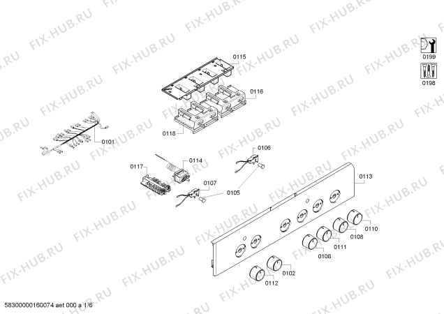 Схема №2 VVH22A3150 с изображением Кабель для духового шкафа Bosch 00657035