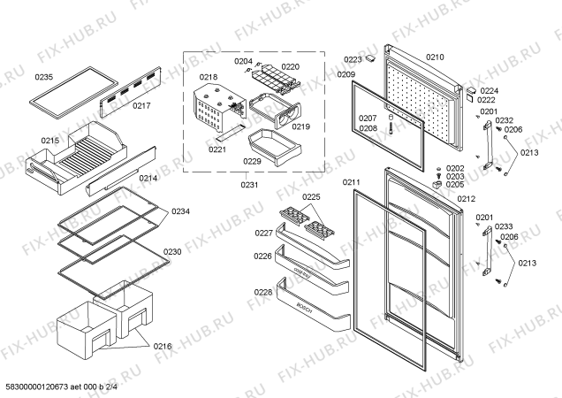 Схема №2 KD40NV00 с изображением Ремкомплект для холодильной камеры Bosch 00604715