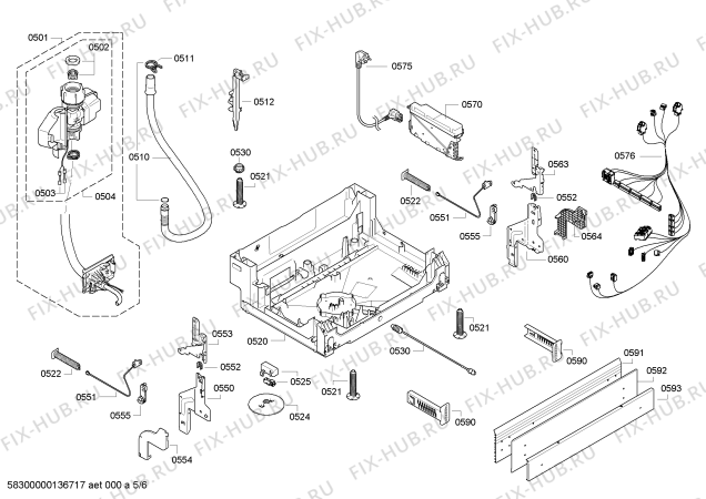 Схема №2 SN25E202EU с изображением Столешница для посудомойки Bosch 00680318