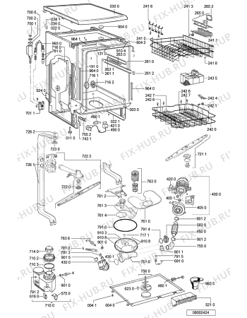 Схема №1 GSFK 1351 WS с изображением Панель для электропосудомоечной машины Whirlpool 481245372086