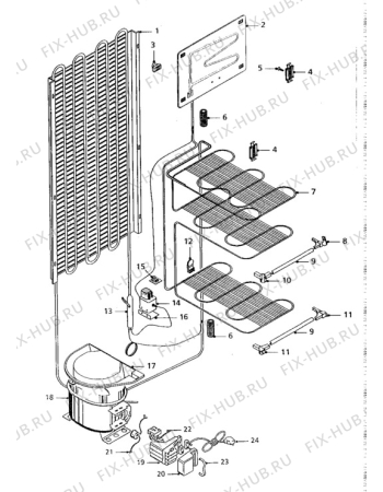 Взрыв-схема холодильника Zanussi ZF47/56 - Схема узла Cooling system 017