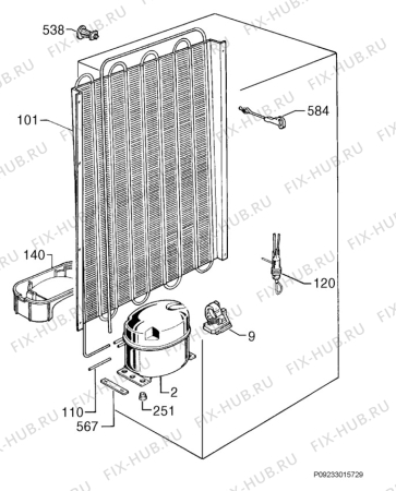 Взрыв-схема холодильника Electrolux ERC23291W8 - Схема узла Cooling system 017