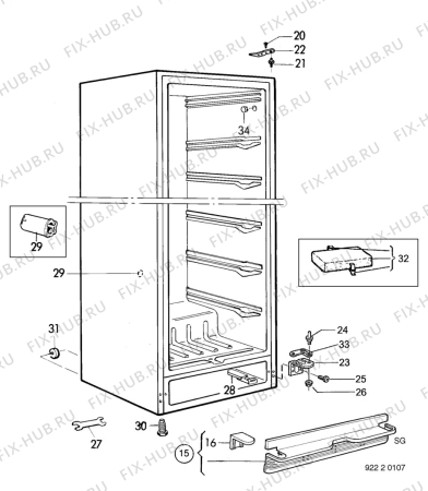 Взрыв-схема холодильника Zanker GS322 - Схема узла C10 Cabinet