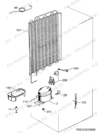 Взрыв-схема холодильника Electrolux ERW33901X - Схема узла Cooling system 017