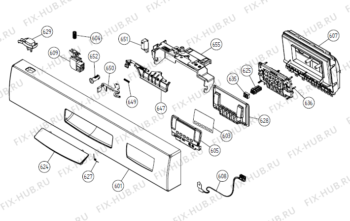 Схема №2 D3336 NO   -White Bi (180033, DW20.2) с изображением Сенсорная панель для электропосудомоечной машины Gorenje 263416