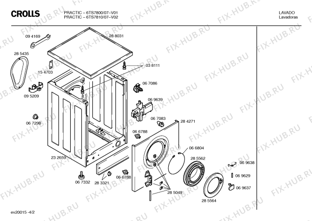 Схема №1 6TS7810 PRACTIC с изображением Панель управления для стиральной машины Bosch 00290025