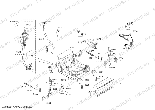Взрыв-схема посудомоечной машины Bosch SPS63M02TC - Схема узла 05