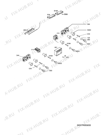 Взрыв-схема плиты (духовки) Electrolux EON42100X  EU AFIPRI - Схема узла Functional parts