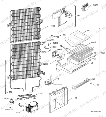 Взрыв-схема холодильника Aeg Electrolux S83200CMB2 - Схема узла Cooling system 017