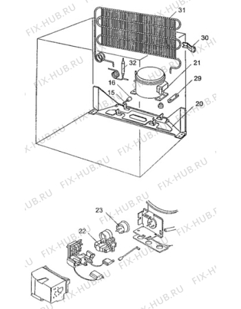 Взрыв-схема холодильника Zanussi ZVC17 - Схема узла Cooling system 017