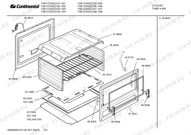 Взрыв-схема плиты (духовки) Continental FSK12T62ED - Схема узла 03