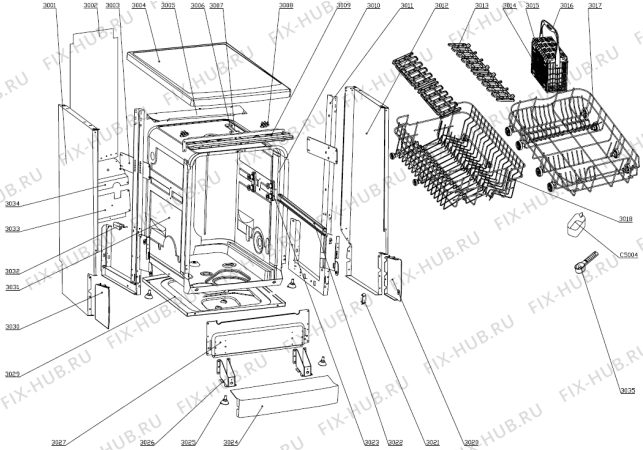 Схема №3 KS51110W (285545, WQP8-9239G) с изображением Сенсорная панель для посудомоечной машины Gorenje 307383