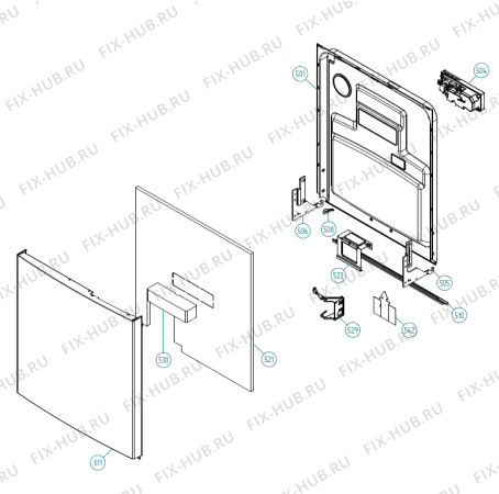 Взрыв-схема посудомоечной машины Asko D5900 XL SE   -vit (339049, DW70.C) - Схема узла 05