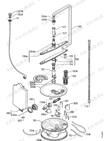 Взрыв-схема посудомоечной машины Zanussi ZW109 - Схема узла Hydraulic System 272