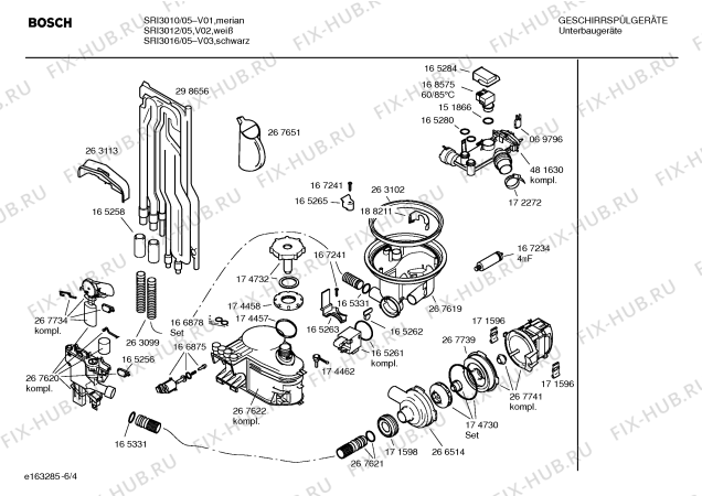 Взрыв-схема посудомоечной машины Bosch SRI3012 - Схема узла 04