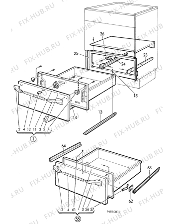 Взрыв-схема посудомоечной машины Husqvarna Electrolux QSP700 - Схема узла H10 Oven Door bi (small)