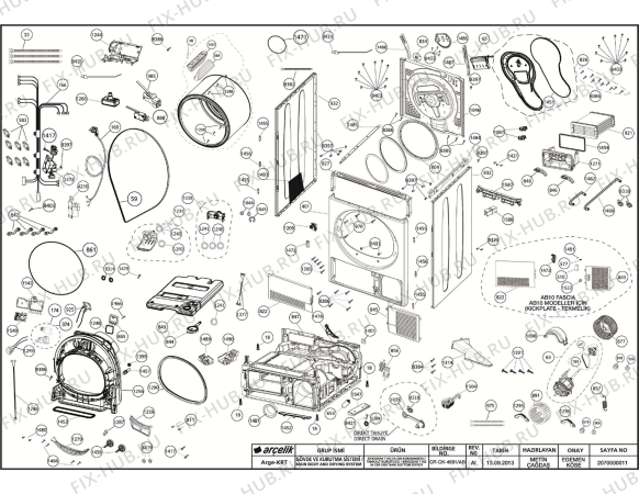 Схема №1 DC 7130 (7182581400) с изображением Провод для сушильной машины Beko 2994901400