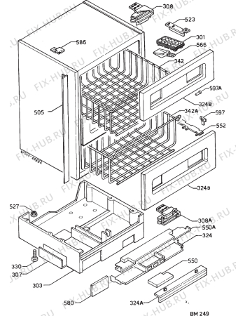 Взрыв-схема холодильника Zanussi ZF134UF - Схема узла Housing 001