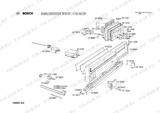 Взрыв-схема плиты (духовки) Bosch 0750452030 EB60EK - Схема узла 02