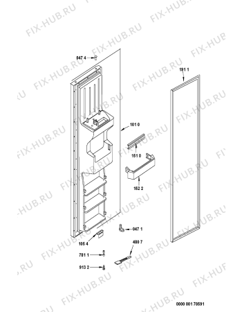 Схема №2 KSN 4051/A с изображением Крышка для холодильной камеры Whirlpool 481246228862