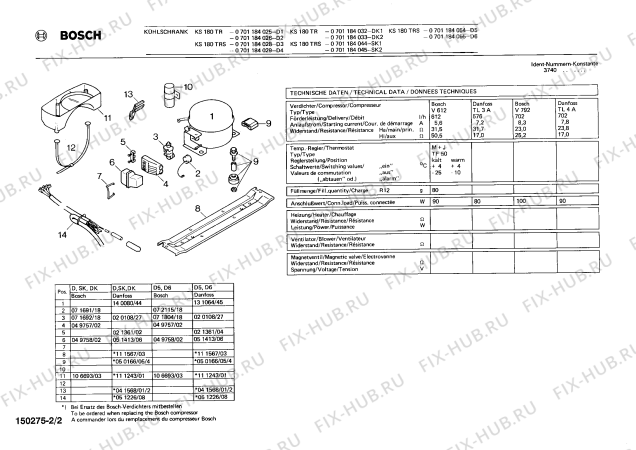 Взрыв-схема холодильника Bosch 0701184032 KS180TR - Схема узла 02