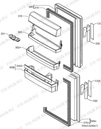 Взрыв-схема холодильника Aeg Electrolux S73400CTS0 - Схема узла Door 003