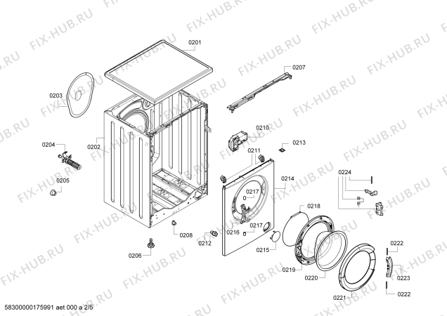 Схема №1 WAB202S1ME Maxx6 VarioPerfect с изображением Наклейка для стиралки Bosch 00630998