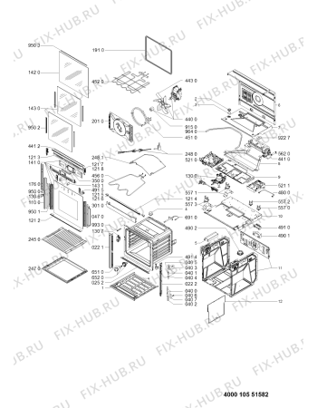 Схема №1 AKZM693MR3 (F090995) с изображением Наставление для плиты (духовки) Indesit C00354170