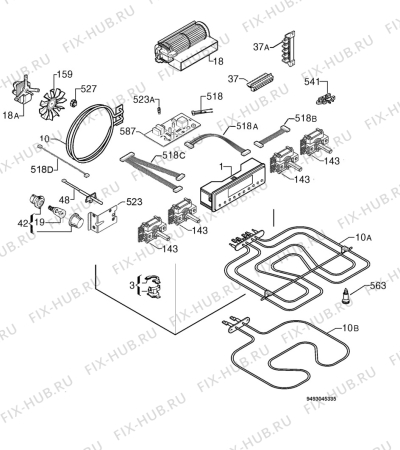 Взрыв-схема плиты (духовки) Privileg 020256_61081 - Схема узла Electrical equipment 268