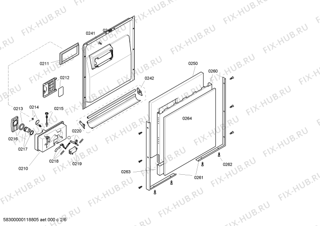 Взрыв-схема посудомоечной машины Bosch SGD55M02EU - Схема узла 02