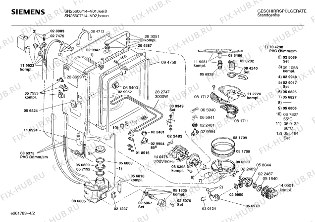 Схема №1 SN25607 с изображением Панель для посудомоечной машины Siemens 00286757