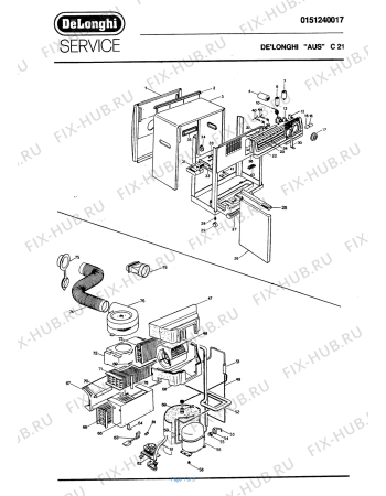 Схема №1 PAC C21G с изображением Панель для сплит-системы DELONGHI 592010