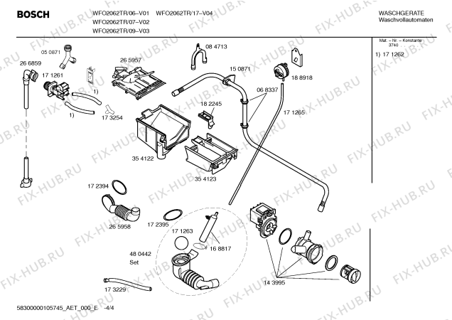 Схема №2 WFO2062TR Maxx WFO 2062 с изображением Таблица программ для стиралки Bosch 00590778