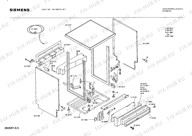 Взрыв-схема посудомоечной машины Siemens SN156053 - Схема узла 04
