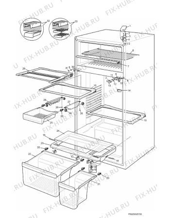 Взрыв-схема холодильника Electrolux END5298REEA - Схема узла Section 5