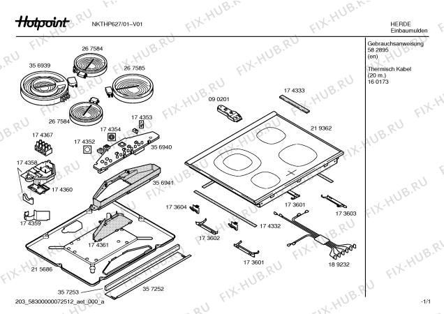 Схема №1 NKTHP627 с изображением Стеклокерамика для духового шкафа Bosch 00582895