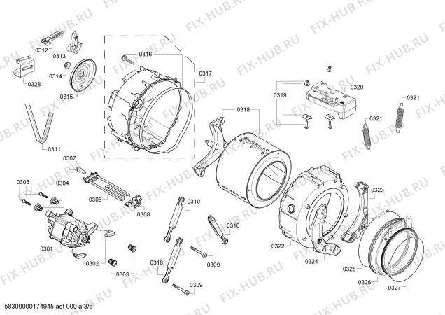 Схема №2 WVH28441NL Avantixx 7/4kg steam с изображением Панель управления для стиралки Bosch 00741518
