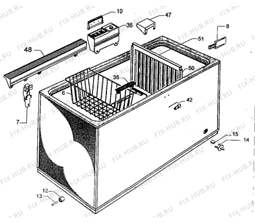 Взрыв-схема холодильника Zanussi ZAC164 - Схема узла Cabinet + furniture (extra)