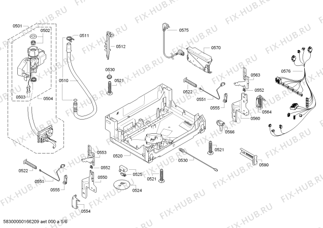 Взрыв-схема посудомоечной машины Bosch SMV53N70EU, Active Water Eco - Схема узла 05