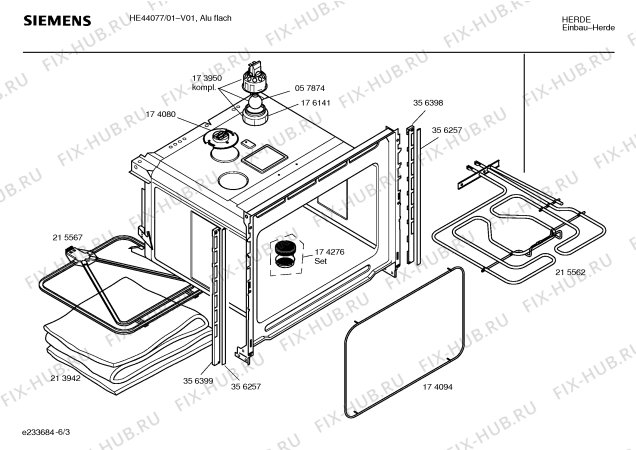 Взрыв-схема плиты (духовки) Siemens HE44077 - Схема узла 03