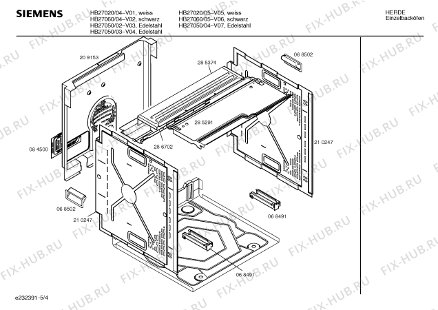 Схема №3 HB27060 с изображением Инструкция по эксплуатации для плиты (духовки) Siemens 00523397