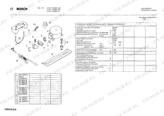 Взрыв-схема холодильника Bosch 0701174843 KUL170 - Схема узла 02